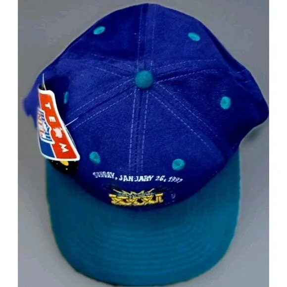 VTG 1997 Super Bowl XXXI Snapback Hat NWT – Drew Pearson NFL Blue Teal Cap USA - Picture 8 of 14